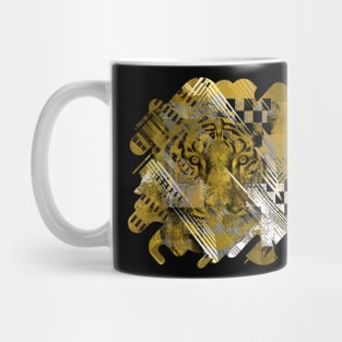 Tiger in gold Abstract Digital art Mug